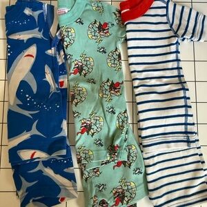 Hanna Anderson Kids Summer Pajama Set - Shark, Thor, and Blue Striped